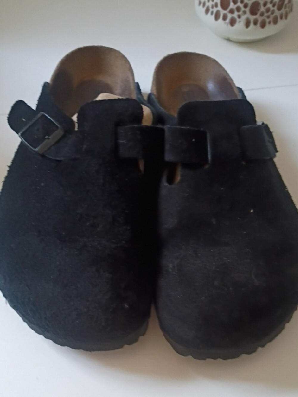 Birkenstock Boston clogs Black suede Leather Size 40 US Women's 9–9.5 - Picture 7 of 11